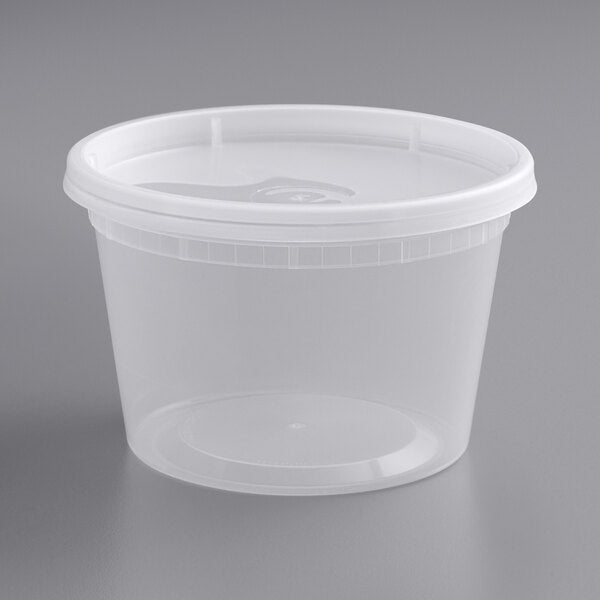 16 oz Round Deli Food/Soup Storage Containers w/ Lids Microwavable Clear  Plastic